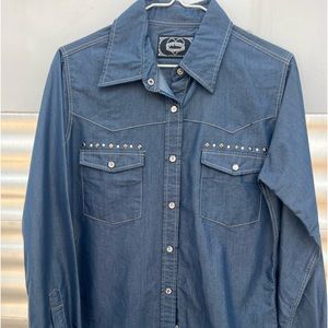 Denim Cowgirl Hardware Western Shirt